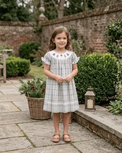 Pinkmas Plaid Christmas Smocked Bishop Dress