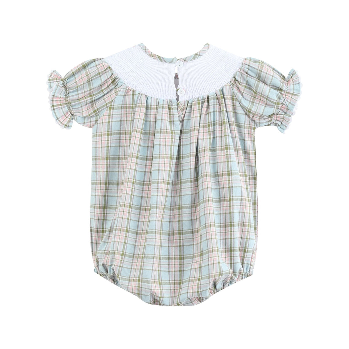 Pinkmas Plaid Christmas Smocked Bubble Romper