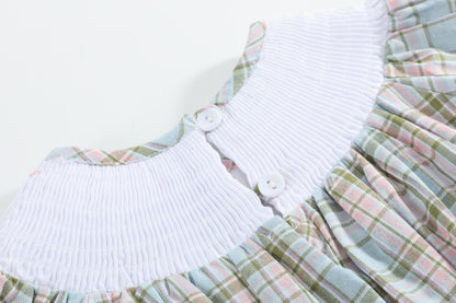 Pinkmas Plaid Christmas Smocked Bubble Romper