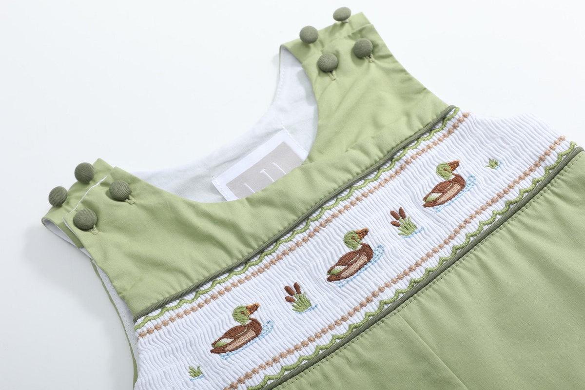 Pistachio Green Mallard Duck Smocked Longall