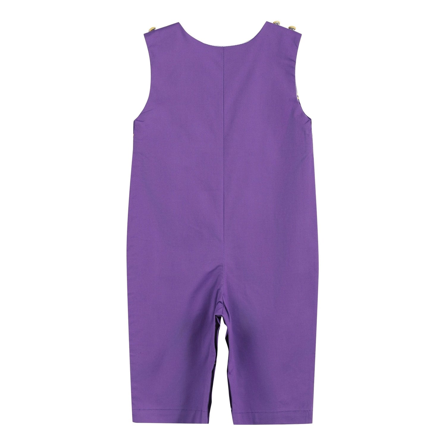Purple and Gold Football Smocked Overalls