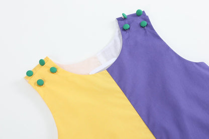 Purple, Green and Gold Mardi Gras Shortalls