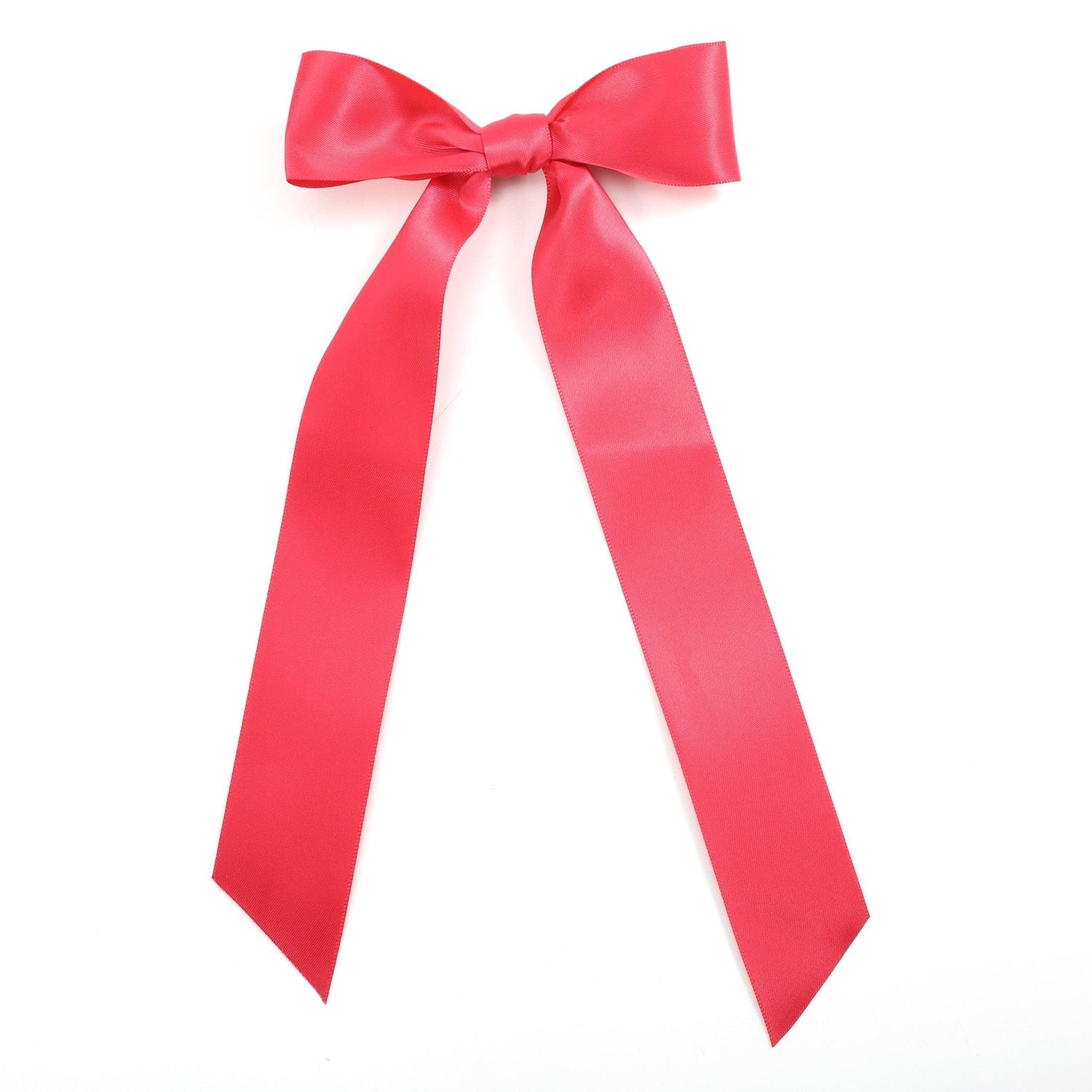 Red Long Tail Hair Bow Clip