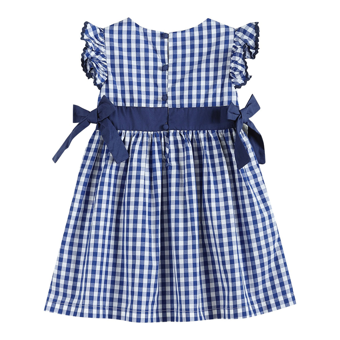 Royal Blue Gingham A-Line Dress