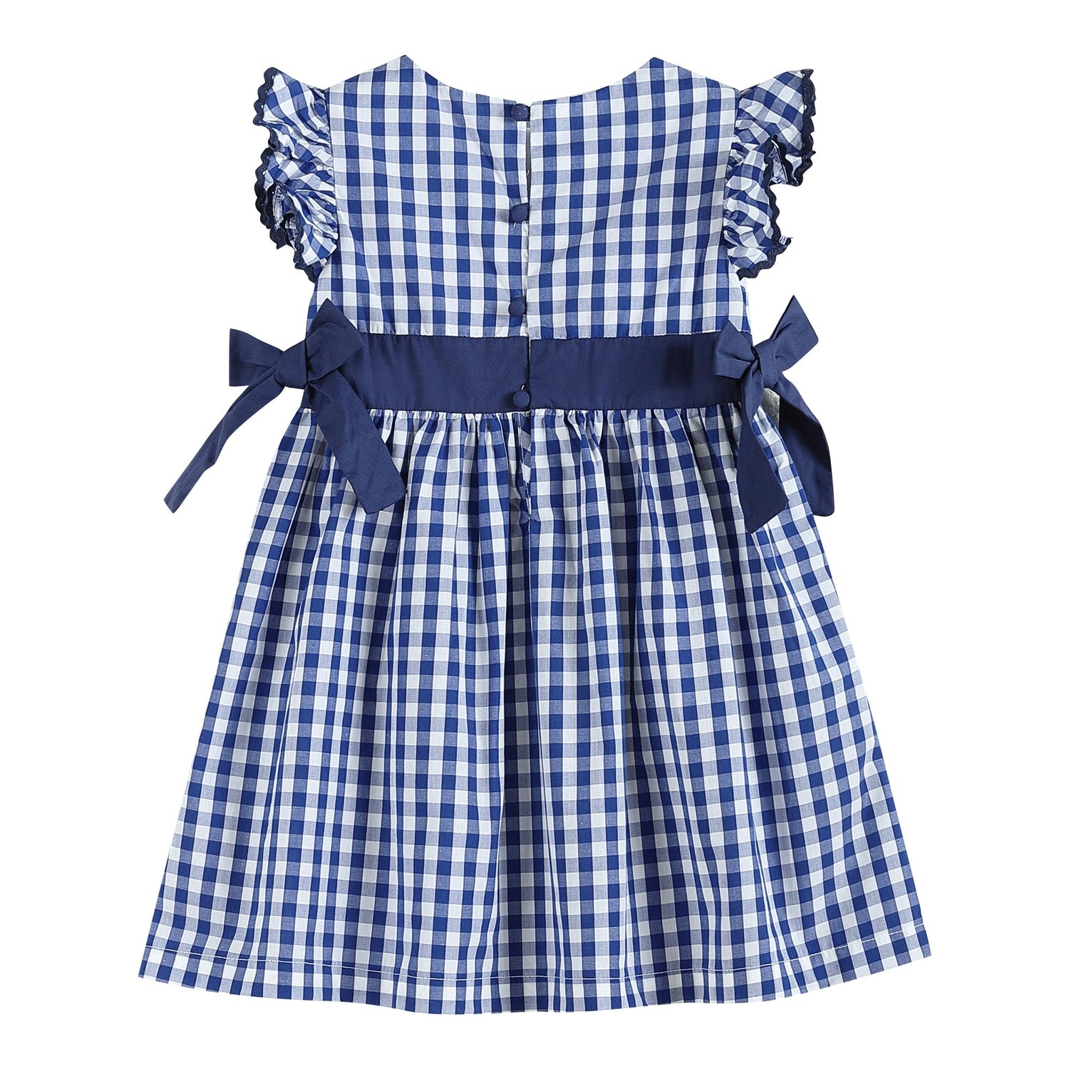 Royal Blue Gingham A-Line Dress