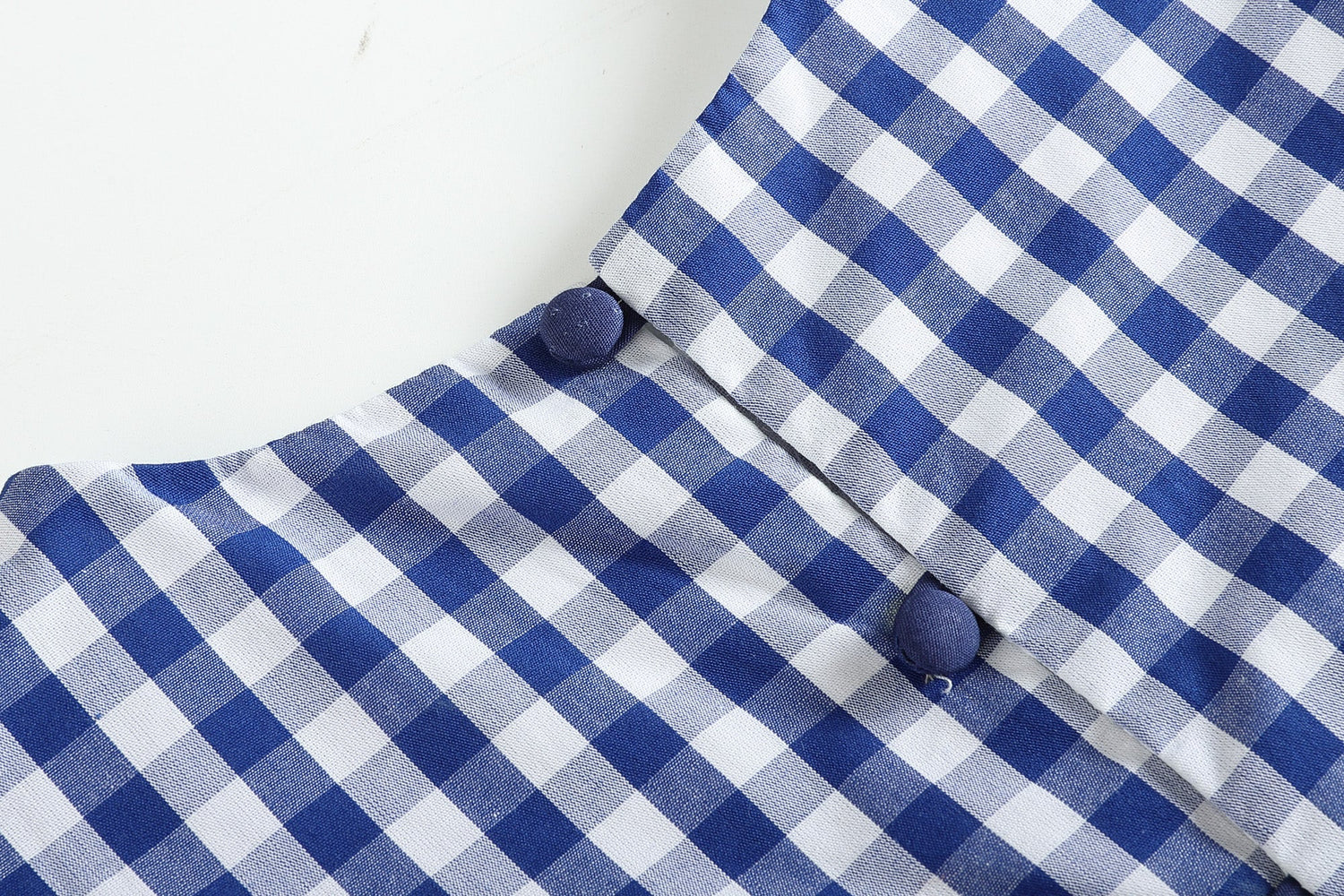 Royal Blue Gingham A-Line Dress