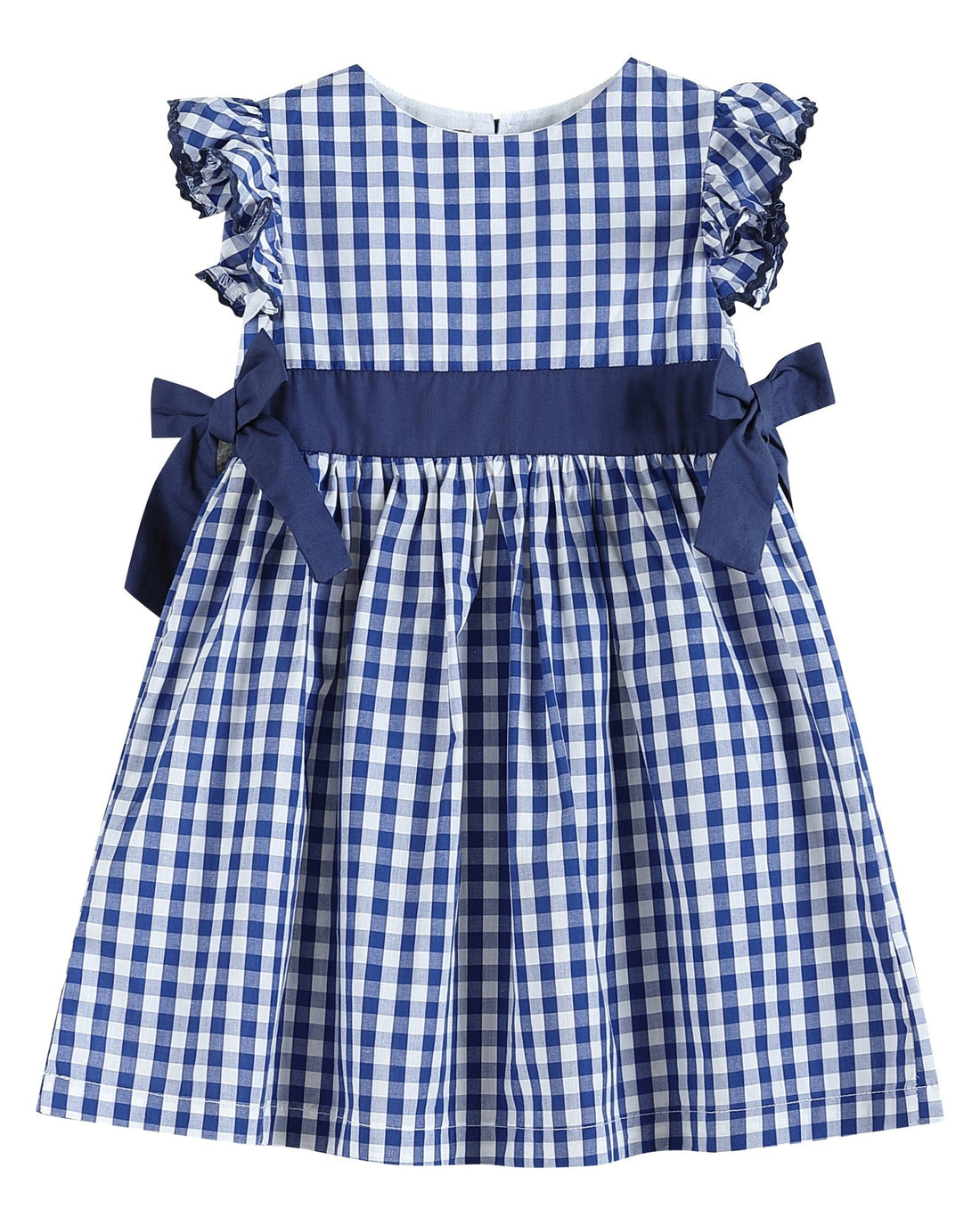 Royal Blue Gingham A-Line Dress