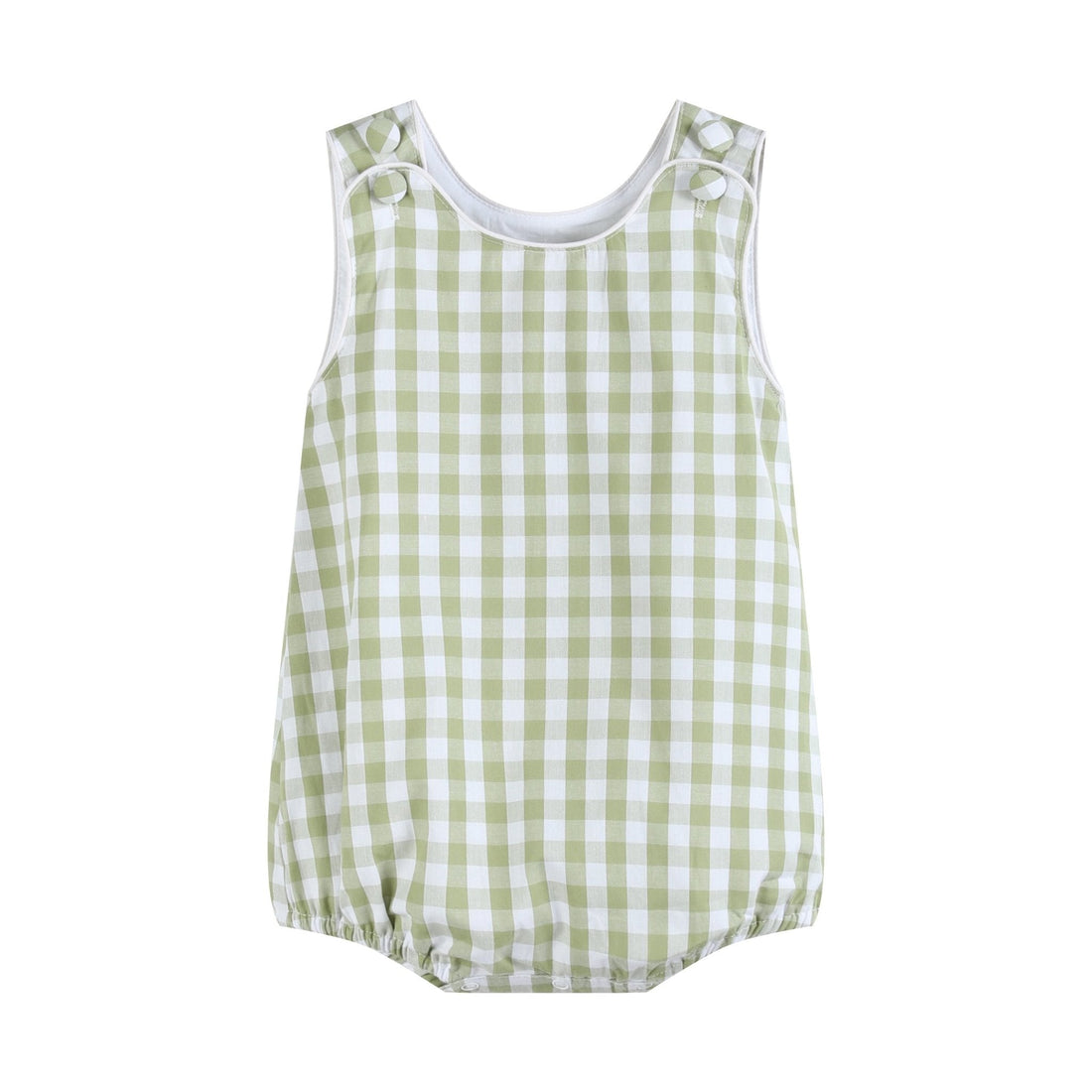Sage Green Gingham Classic Bubble Romper