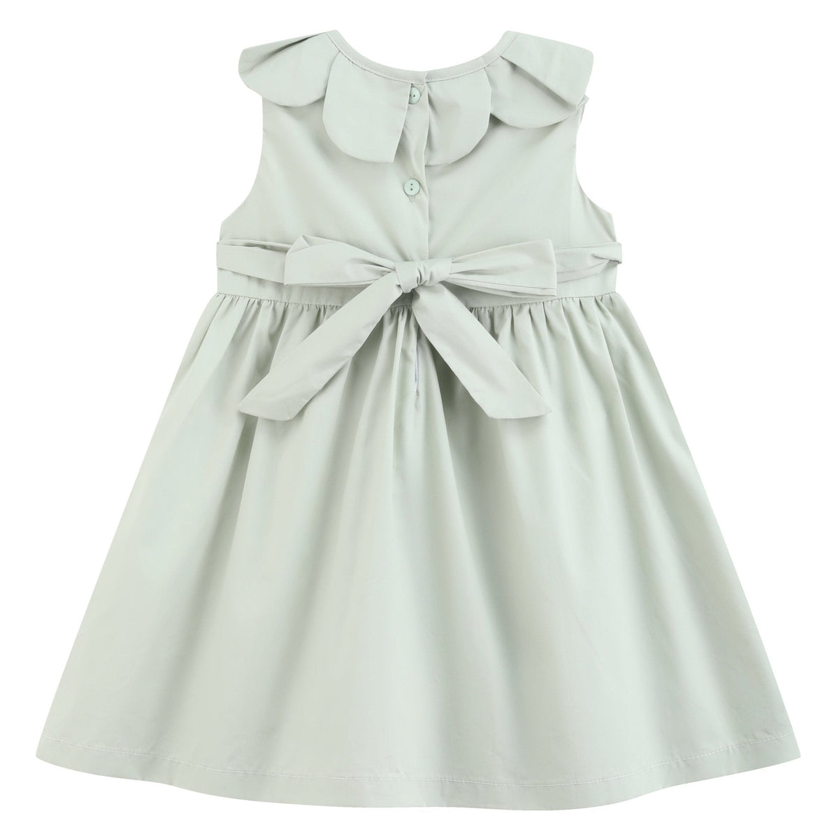 Sage Green Puppy Dog Petal Smocked Dress