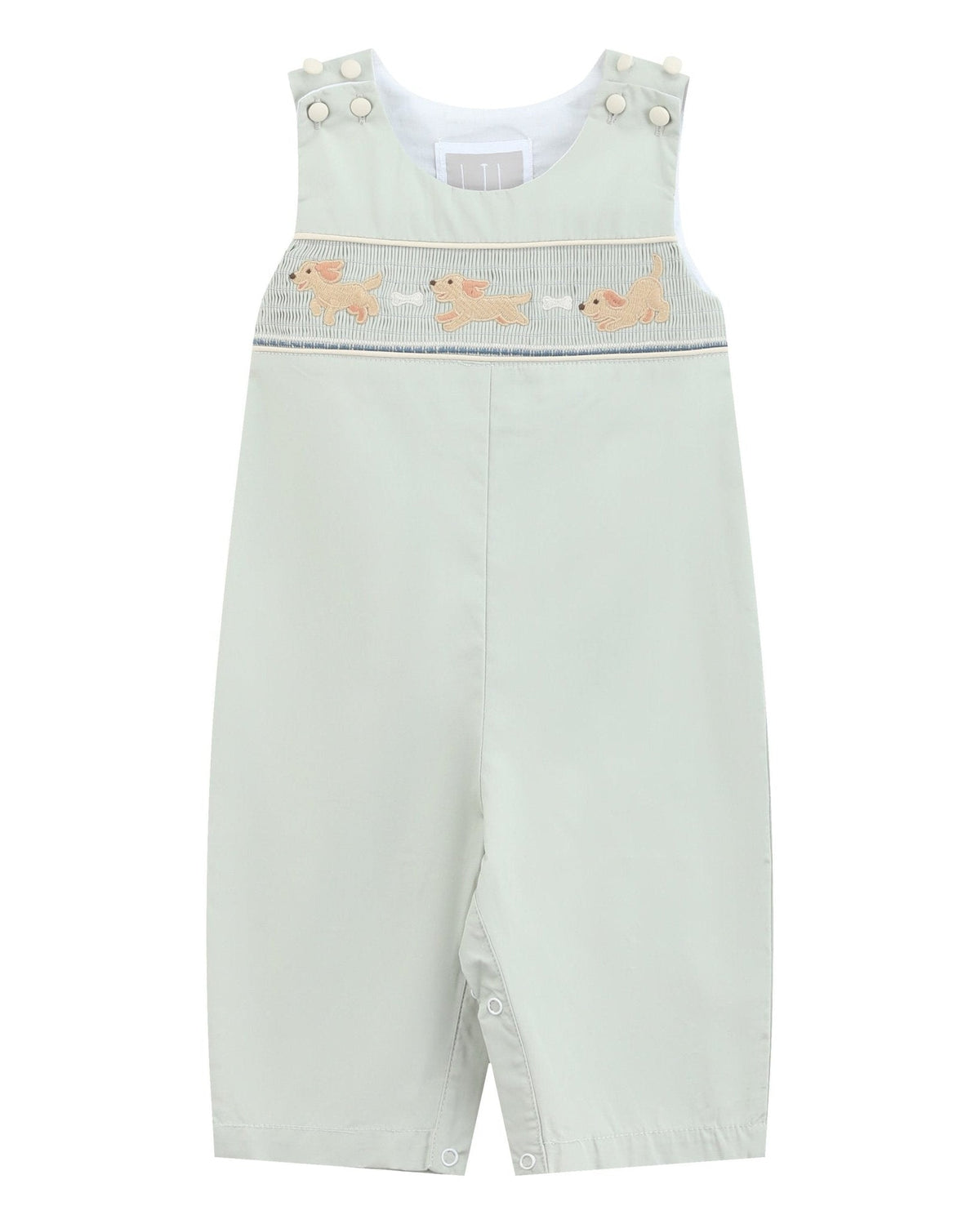 Sage Green Puppy Dog Smocked Longall