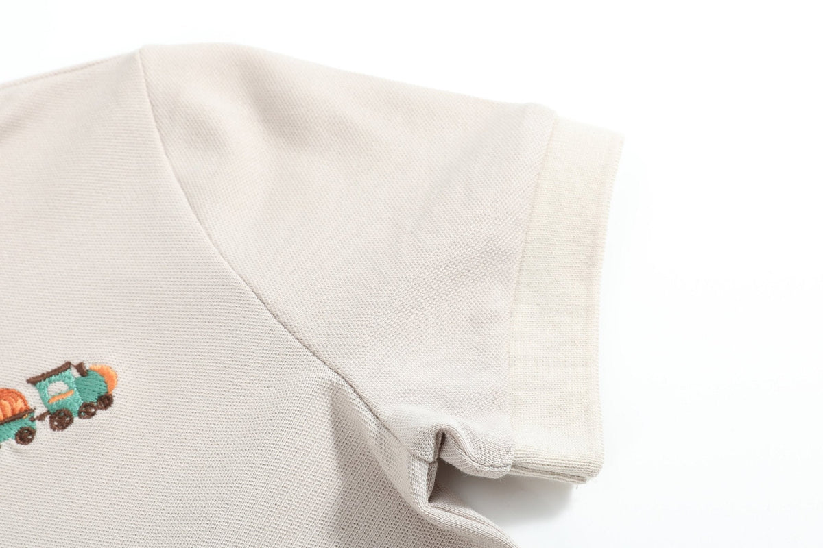 Sand Beige Tractor Polo Golf Shirt
