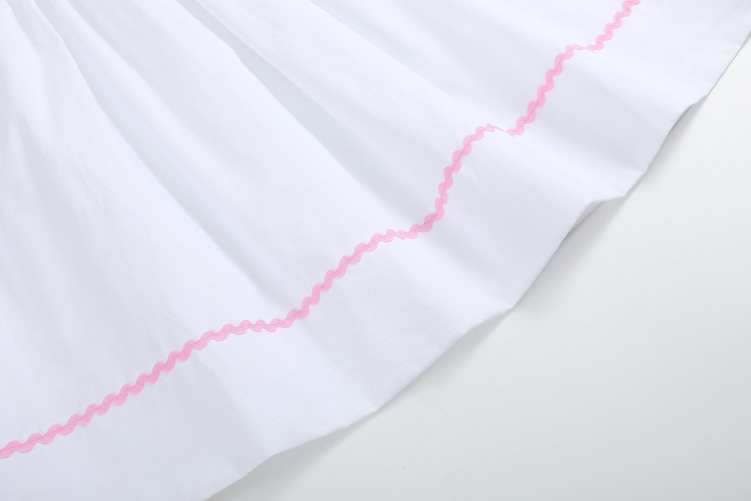 White and Pink Bows Smocked Bishop Dress