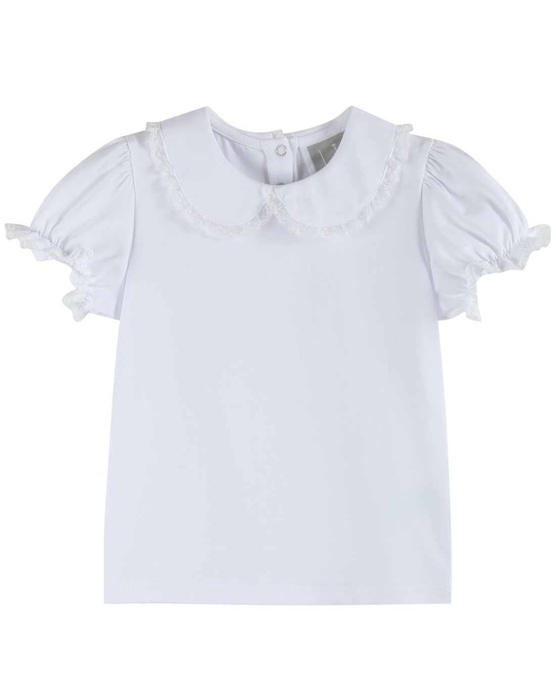 White Collared Lace Sleeve Shirt