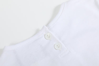White Cotton Layering Girls Shirt