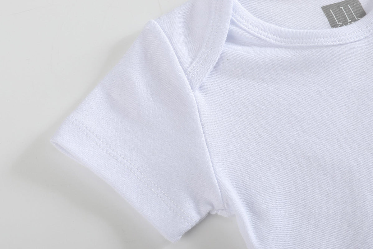 White Organic Cotton Short Sleeve Bodysuit