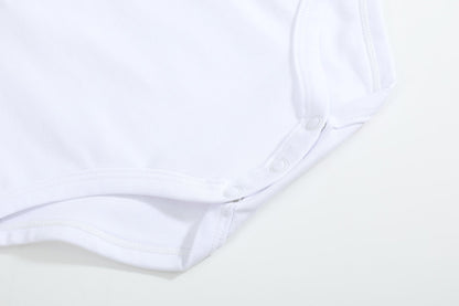 White Pointed Collar Button Romper All Year
