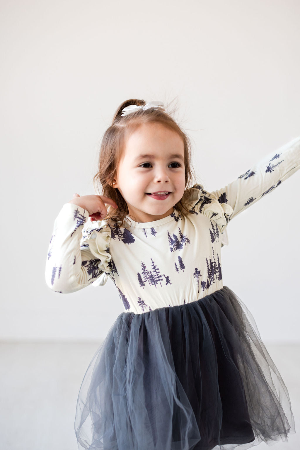 Long Sleeve Tulle Mountain Dress - Gathering Littles