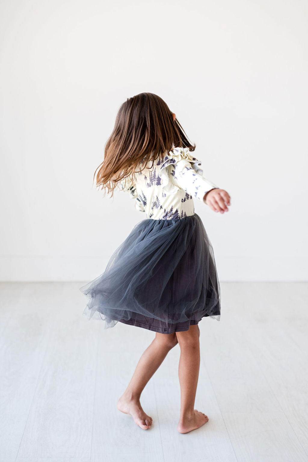 Long Sleeve Tulle Mountain Dress - Gathering Littles