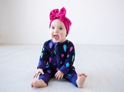 Crystals - Long Sleeve Zipper Sleep Romper - Gathering Littles