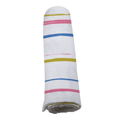 Watercolor Stripe Cotton Muslin Swaddle Blanket - Gathering Littles