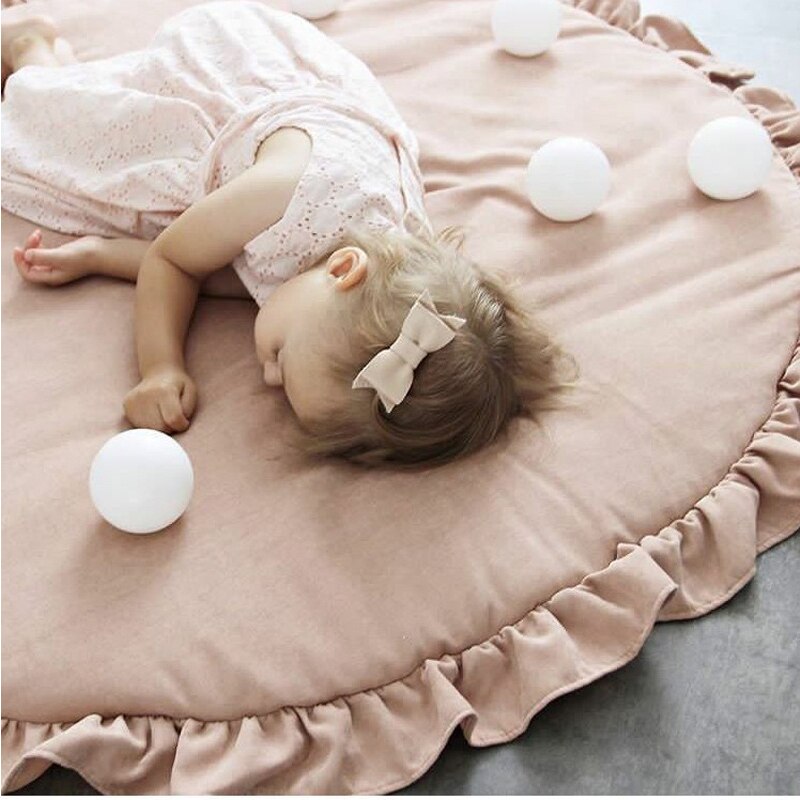 Soft Baby Play Mats - Round Lace Crawling Mat - Gathering Littles