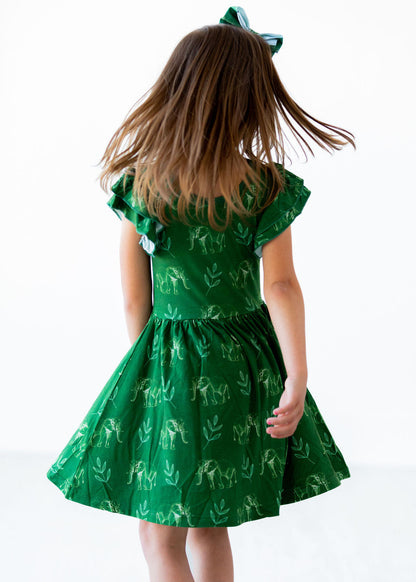 Flutter Sleeve Twirl Elephant Dress - Gathering Littles