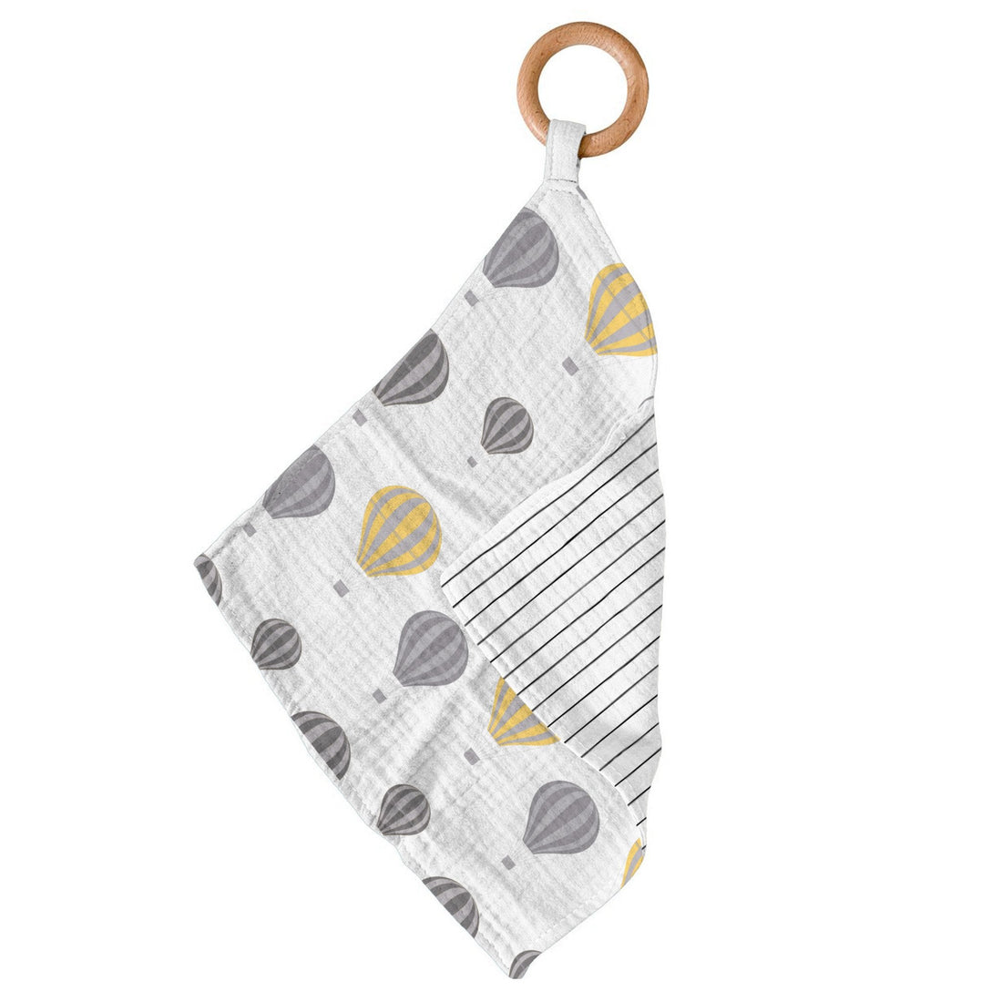 Hot Air Balloon &amp; Pencil Stripe Bamboo Lovey Teether - Gathering Littles