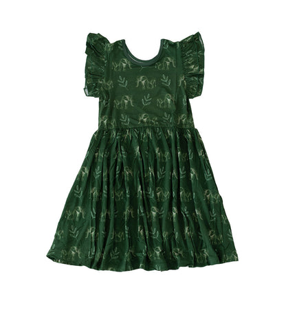 Flutter Sleeve Twirl Elephant Dress - Gathering Littles