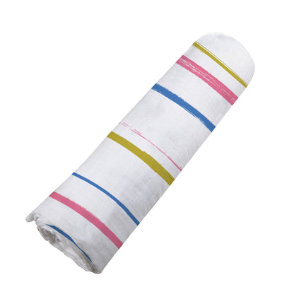 Watercolor Stripe Cotton Muslin Swaddle Blanket - Gathering Littles