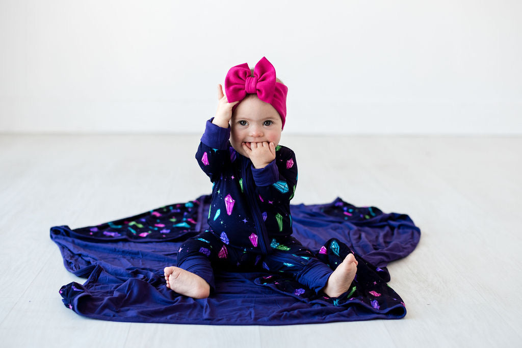 Crystals - Long Sleeve Zipper Sleep Romper - Gathering Littles