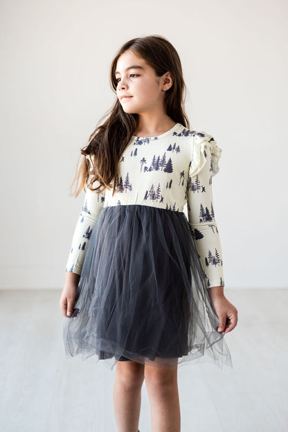 Long Sleeve Tulle Mountain Dress - Gathering Littles