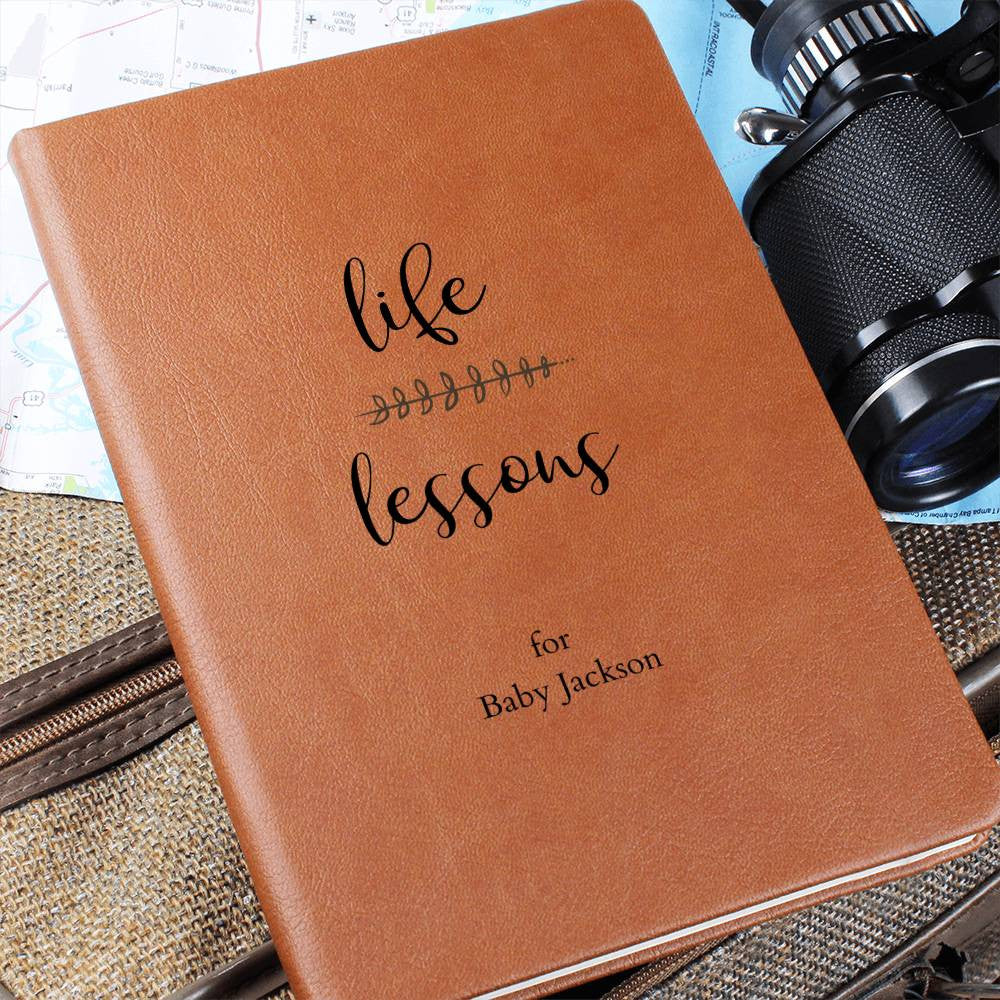 Personalized Leather Journal for New Parents, Personalized Gift for New Parent, Personalized Leather Journal Life Lessons, Sentimental Gift for New Parents - Gathering Littles