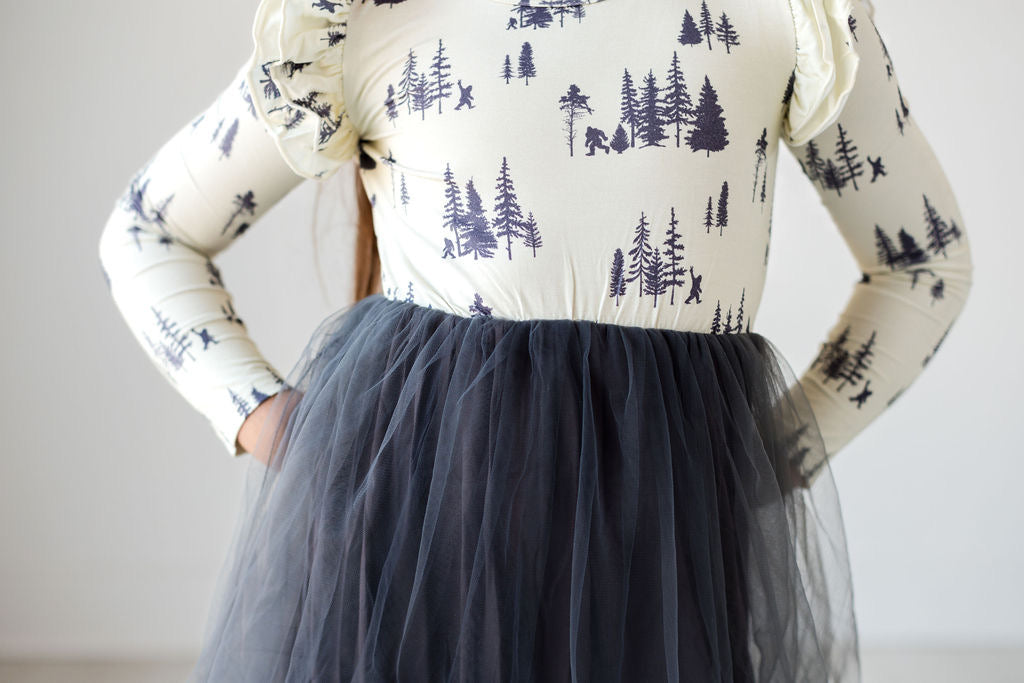 Long Sleeve Tulle Mountain Dress - Gathering Littles