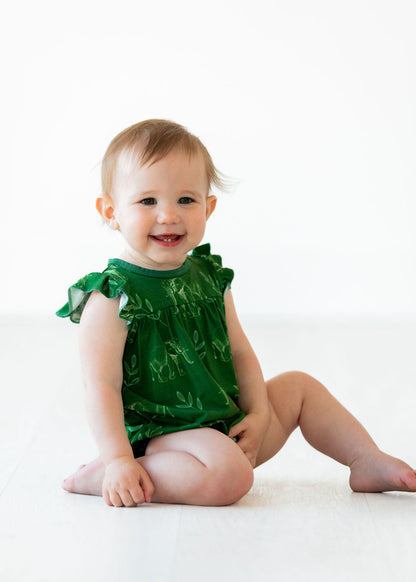 Flutter Sleeve Elephant Bubble Romper - Gathering Littles