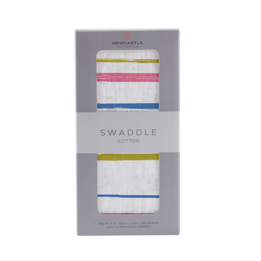 Watercolor Stripe Cotton Muslin Swaddle Blanket - Gathering Littles