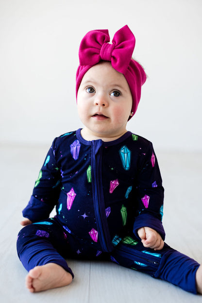 Crystals - Long Sleeve Zipper Sleep Romper - Gathering Littles