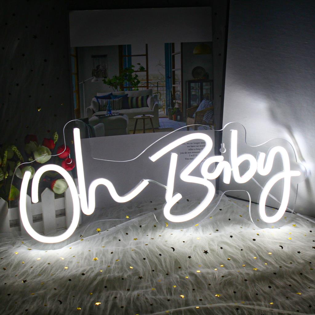 Oh Baby LED Neon Sign - Baby Shower Decor - Gathering Littles