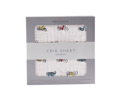 Vintage Motorcycles Bamboo Muslin Crib Sheet - Gathering Littles