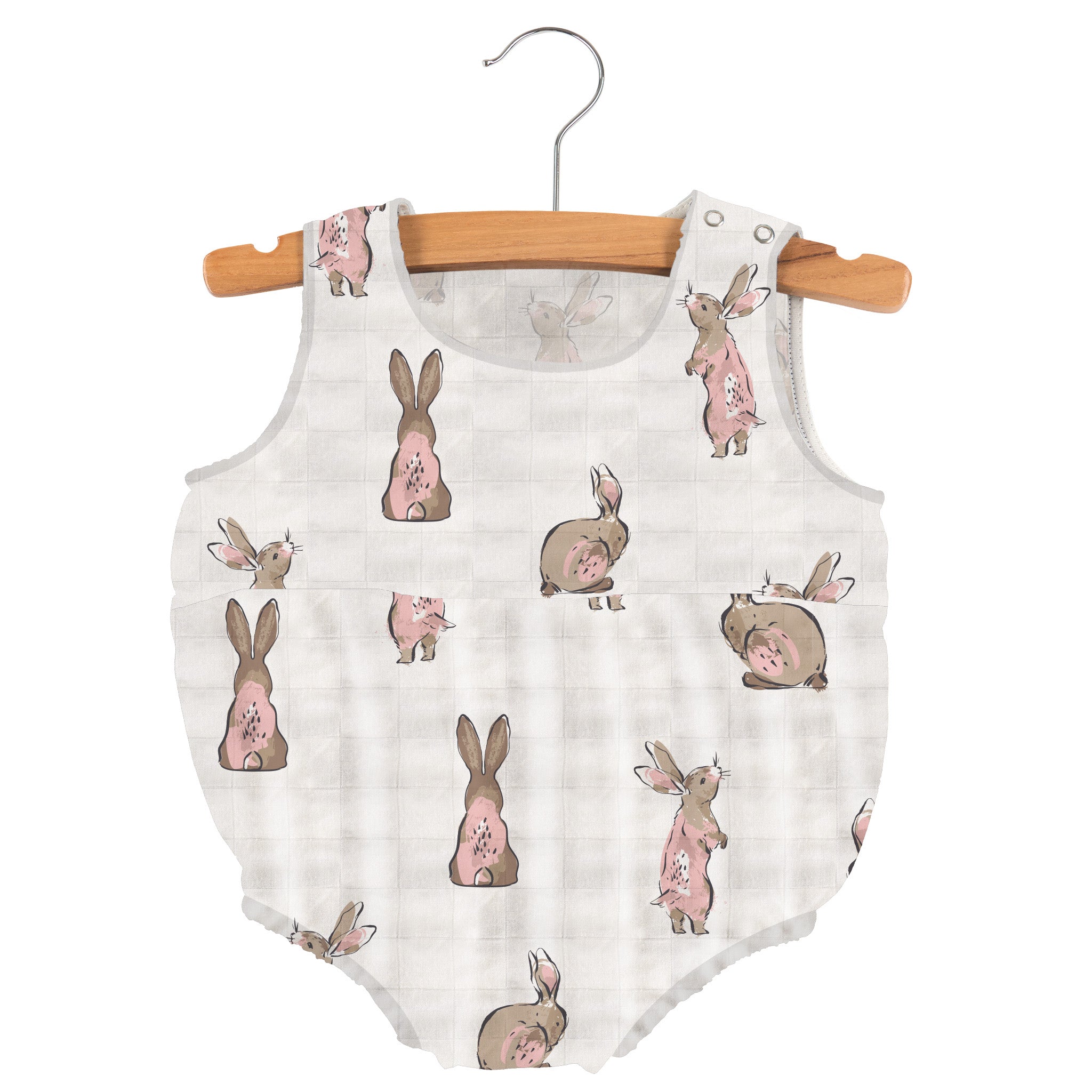 Powder Pink Bunnies Bamboo Bubble Romper - Gathering Littles