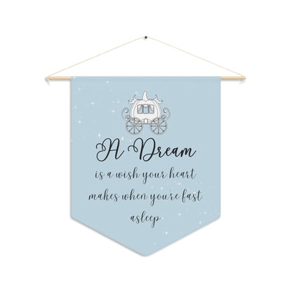 Baby Girl Nursery Decor, &quot;A dream is a wish your heart makes&quot; Bedroom Bannerproduct_type