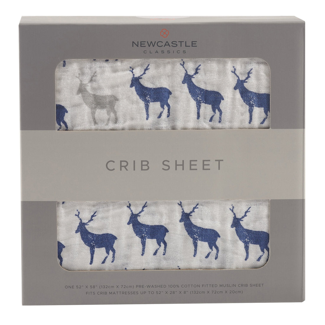 Blue Deer Cotton Muslin Crib Sheetproduct_type