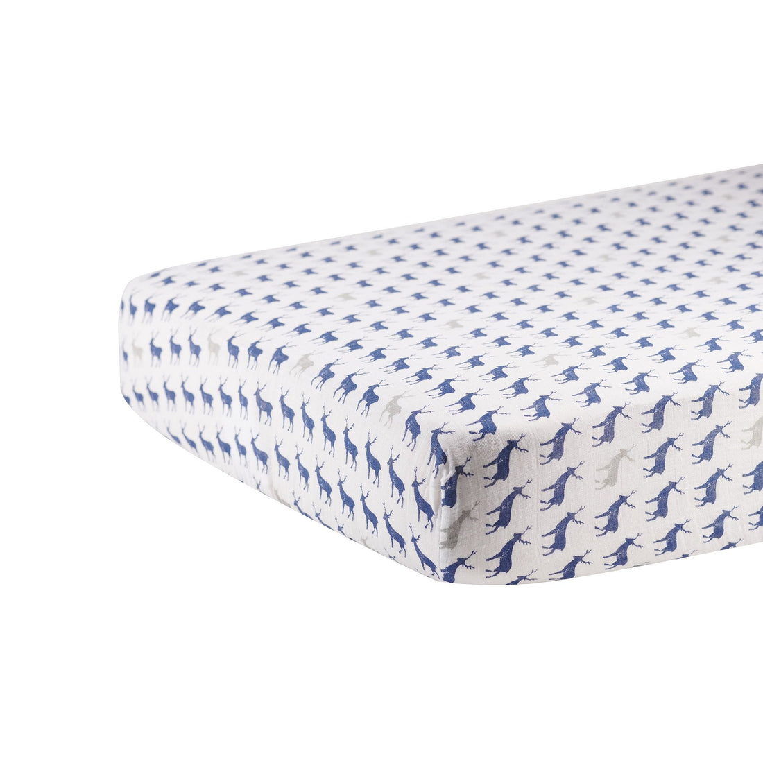 Blue Deer Cotton Muslin Crib Sheetproduct_type