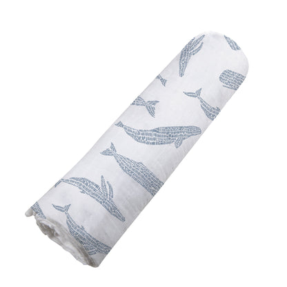 Blue Whales Bamboo Swaddleproduct_type