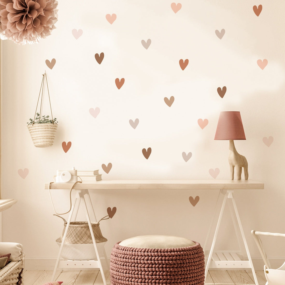 Boho Hearts Wall Decals For Children&