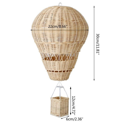 Boho Nursery Decor, Rattan Nursery Hot Air Balloon, Playroom Decorproduct_type