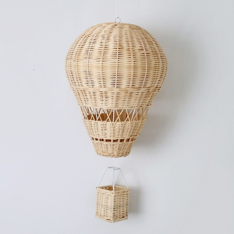 Boho Nursery Decor, Rattan Nursery Hot Air Balloon, Playroom Decorproduct_type