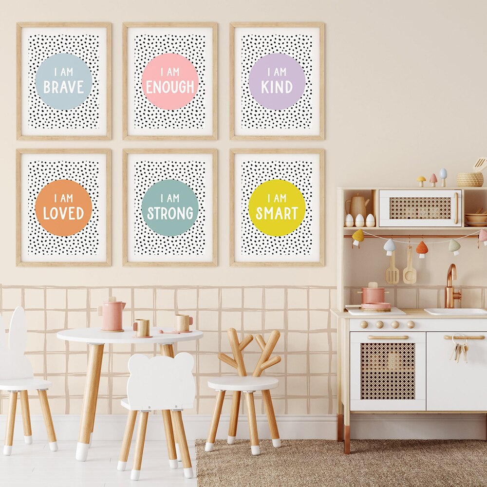 Positive Affirmations Quote Wall Art - Motivational Nursery Wall Art - Gathering Littles