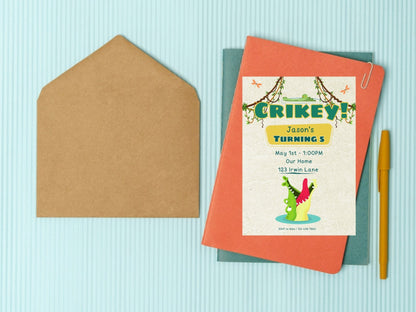 Crikey! Reptile Birthday Invitation, Children&