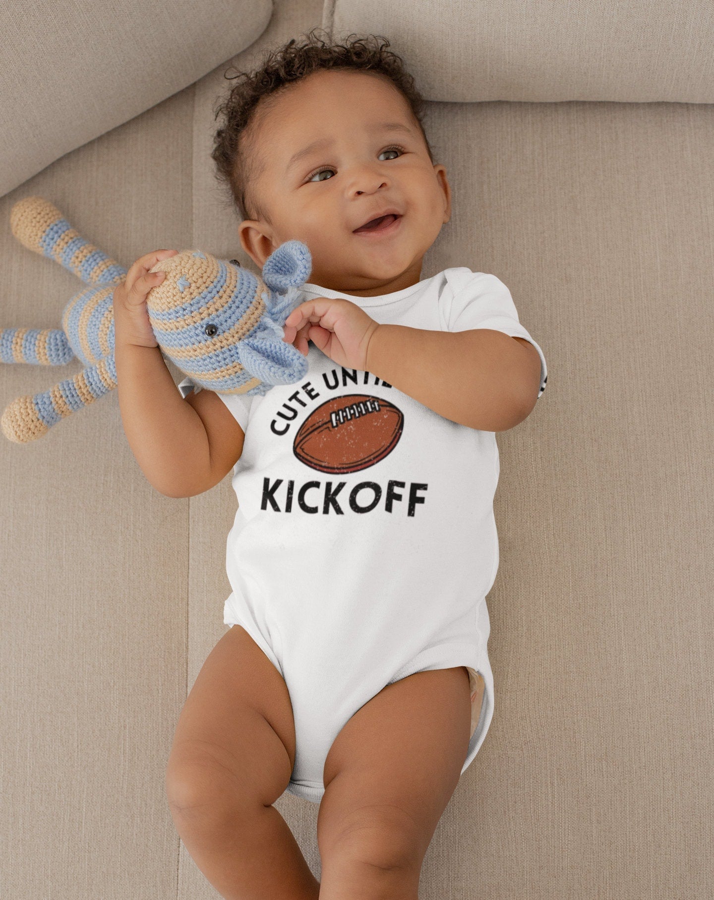 Cute Until Kickoff, Fall Baby Clothes, Football Season Onesies, Cute Football Bodysuitproduct_type