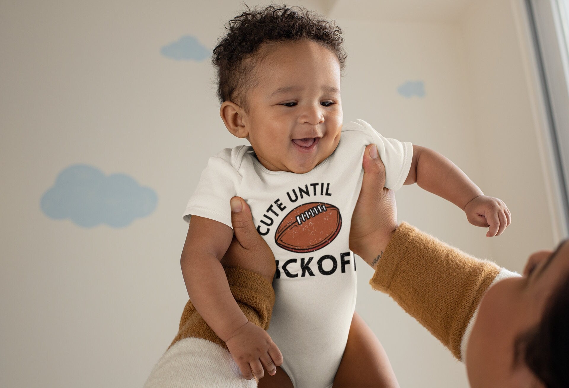 Cute Until Kickoff, Fall Baby Clothes, Football Season Onesies, Cute Football Bodysuitproduct_type